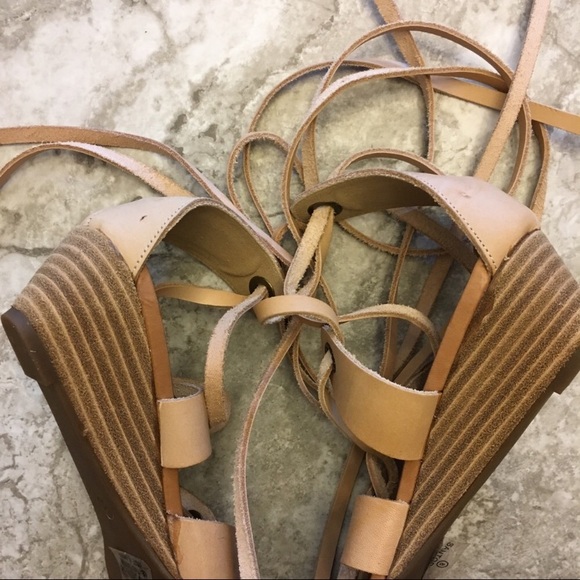 New Nordstrom Santorinos Leather Lace Up Sandals - Picture 5 of 6